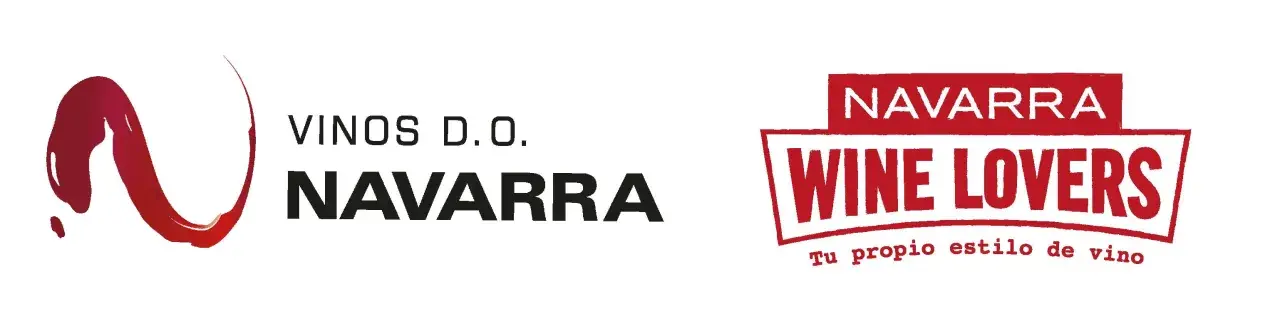 Logos de Vinos D.O. Navarra y "Navarra Wine Lovers", celebrando el vino de esta región.