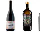 Botellas de vino, una con etiqueta "Volvoreta" y otra con diseño floral y texto "Toro Verdejo".