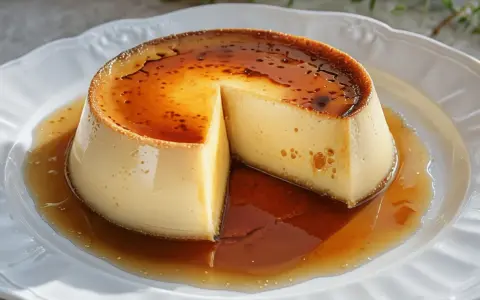 Delicioso flan casero con caramelo líquido. ¿Sabes cuánto dura un flan casero en la nevera? ¡Disfrútalo fresco!