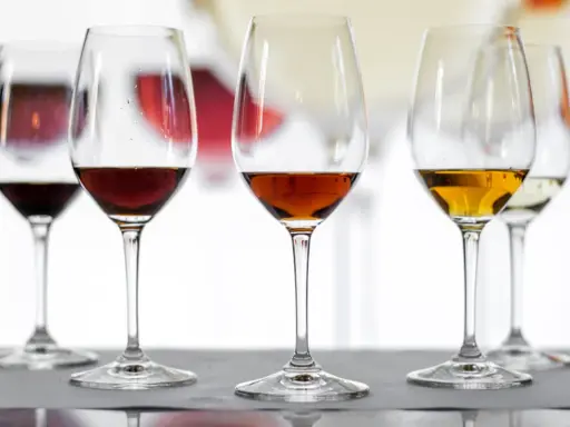 Degustación de vinos: la diferencia entre amontillado y oloroso se aprecia en sus tonos dorados y ámbar en copas.